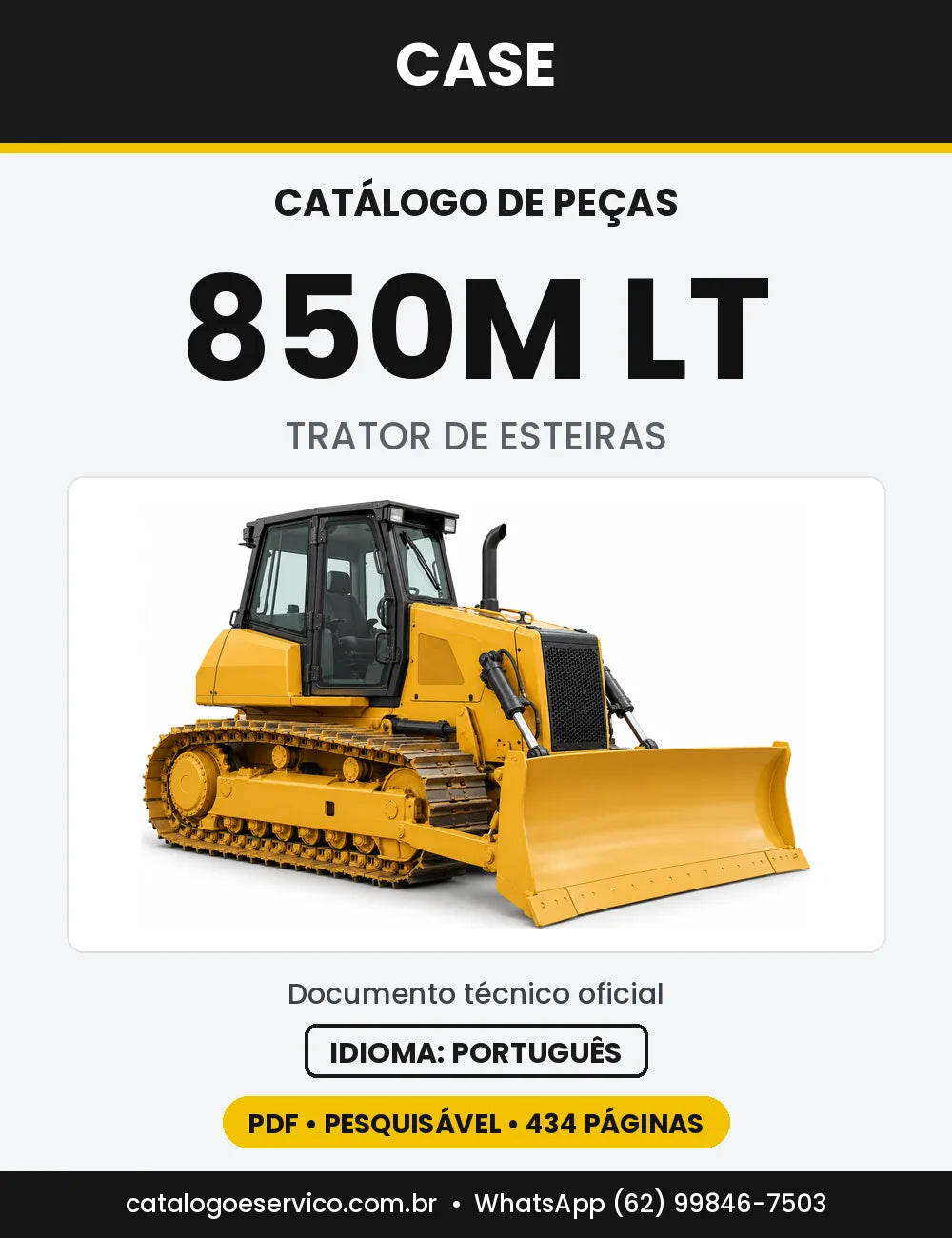 Catálogo de Peças Case 850M (LT, WT-LGP) — versão 850M LT — Tier 4A, 2013 a 2016
