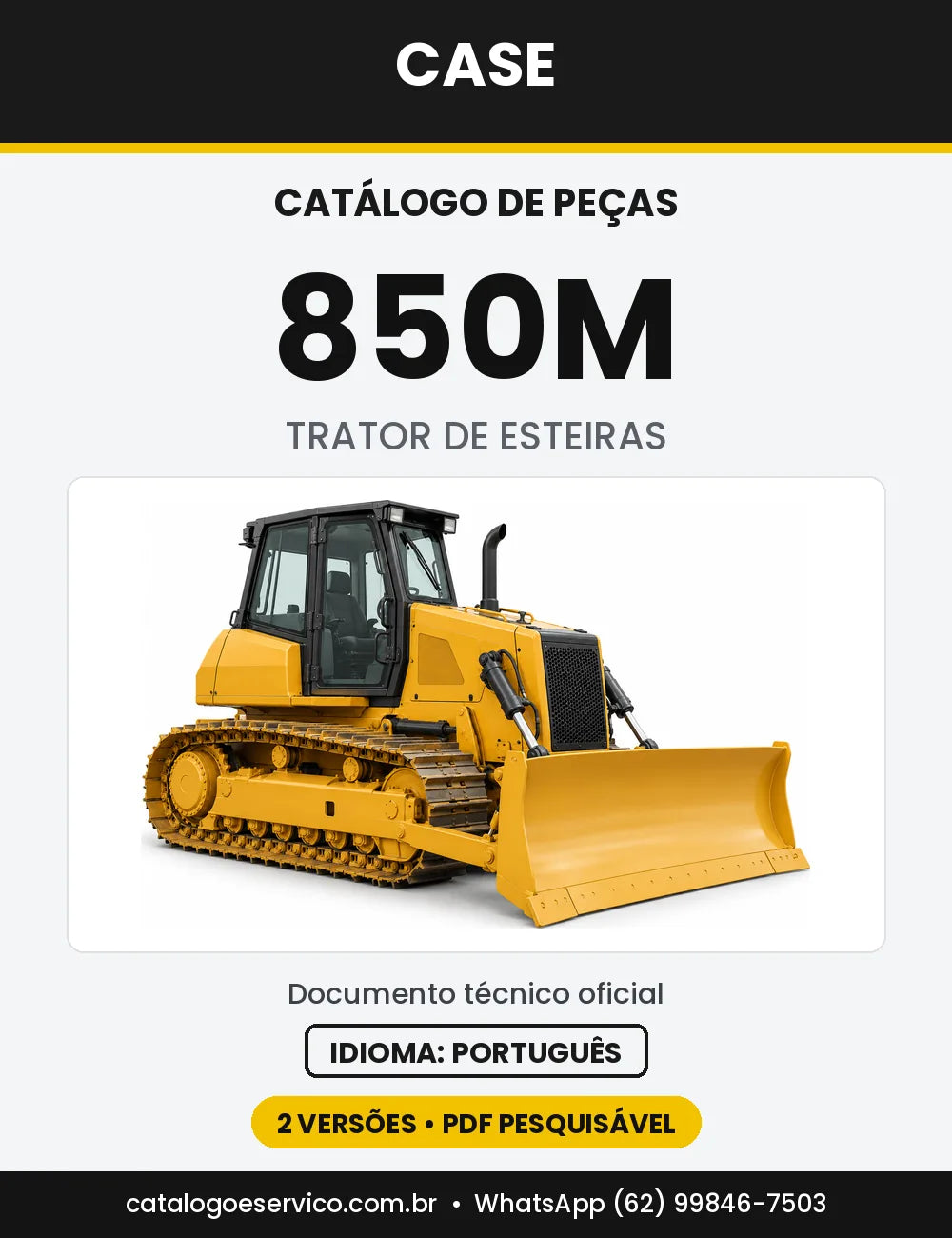 Catálogo de Peças Case 850M (LT, WT-LGP) — capa do catálogo em PDF