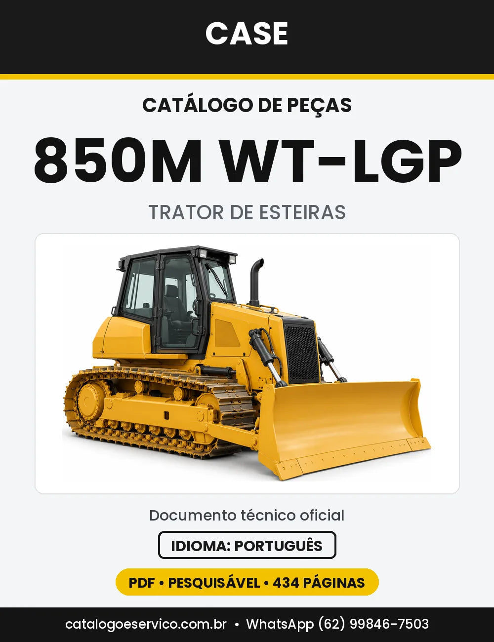Catálogo de Peças Case 850M (LT, WT-LGP) — versão 850M WT-LGP — Tier 4A, 2013 a 2016