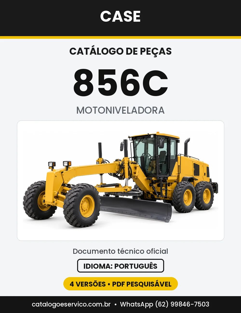 Catálogo de Peças Case 856C (4WD, AWD) — capa do catálogo em PDF