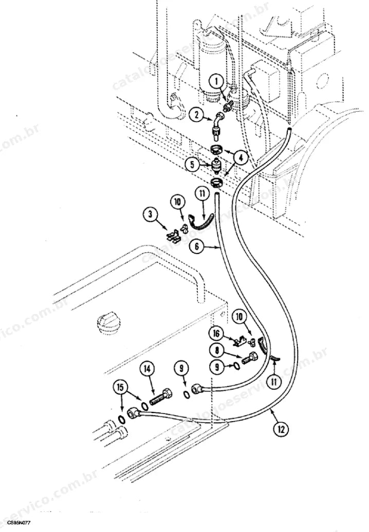 Catálogo de Peças Case 888B (CK, CKE) — vista explodida de peças, imagem 1