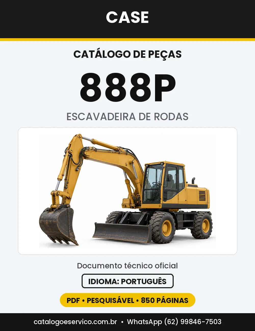 Catálogo de Peças Case 888P — capa do catálogo em PDF