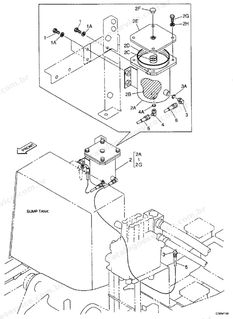 Catálogo de Peças Case 9007 — vista explodida de peças, imagem 4