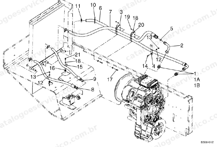 Catálogo de Peças Case 921E — vista explodida de peças, imagem 4