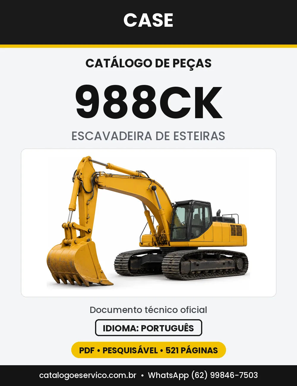 Catálogo de Peças Case 988CK — versão 988CK — série CGG0126701 em diante