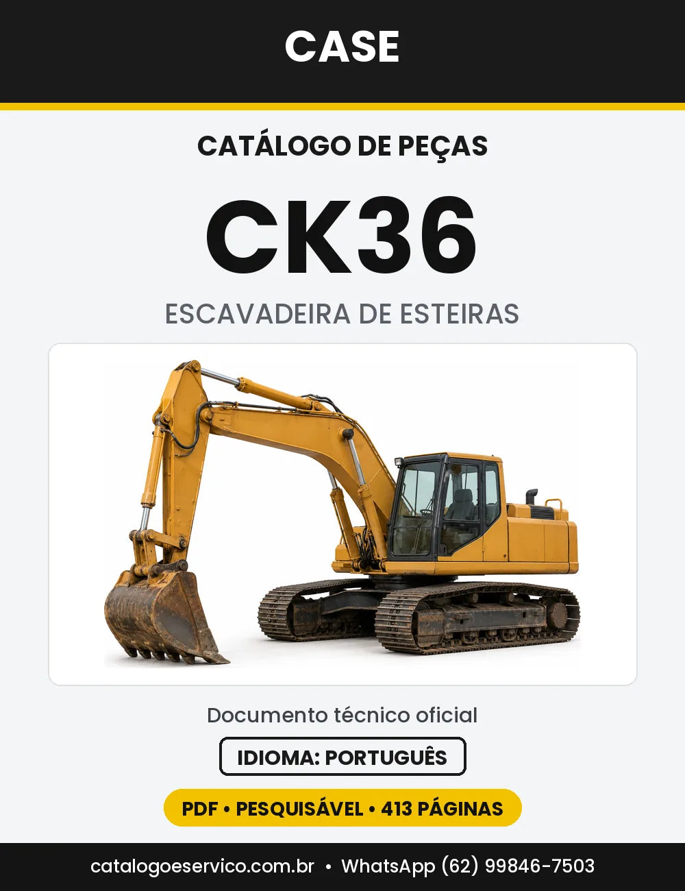 Catálogo de Peças Case CK36 — capa do catálogo em PDF