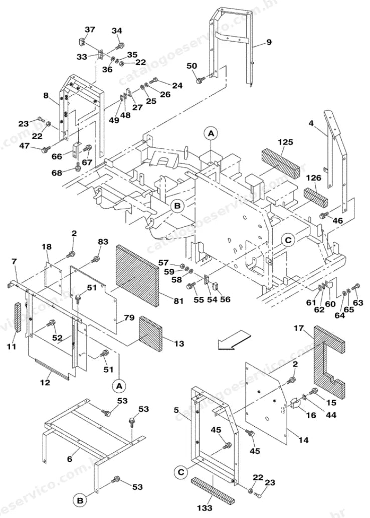 Catálogo de Peças Case CX130 — vista explodida de peças, imagem 2