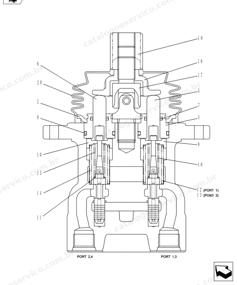 Catálogo de Peças Case CX145C SR — vista explodida de peças, imagem 2