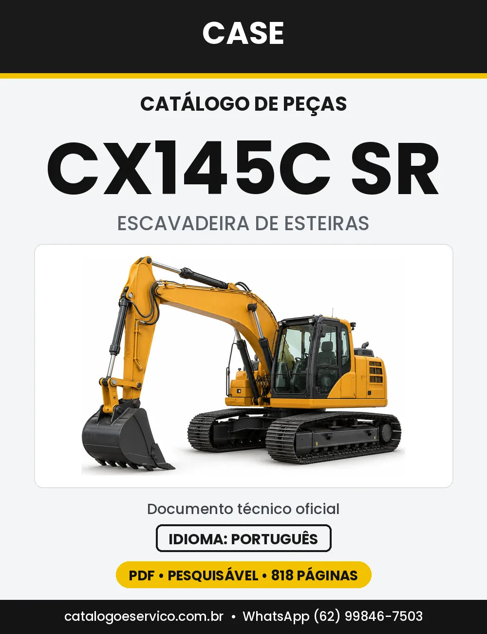 Catálogo de Peças Case CX145C SR — capa do catálogo em PDF