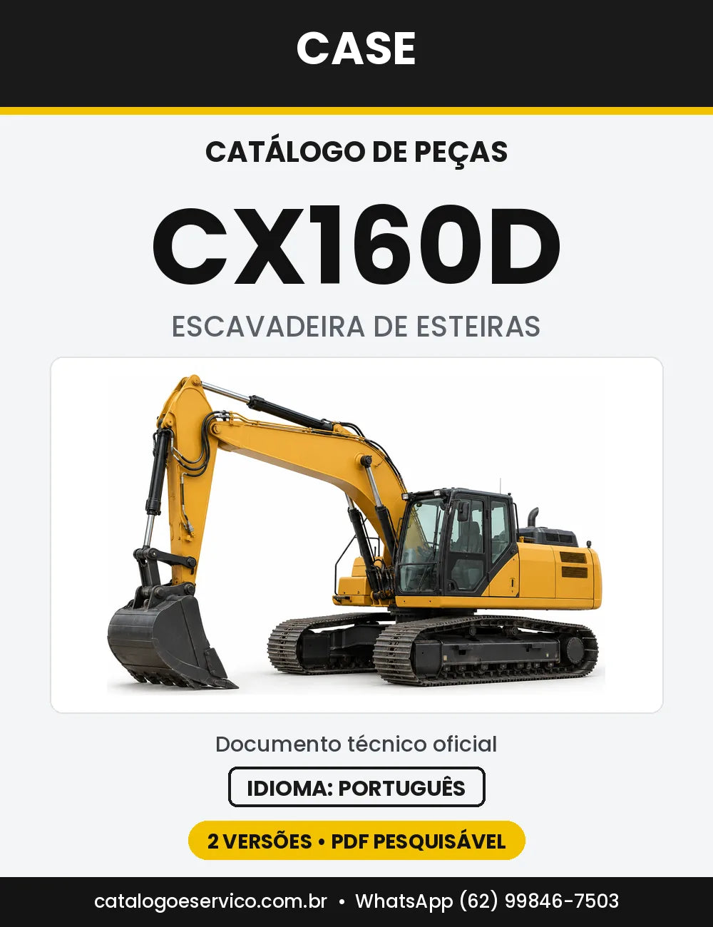 Catálogo de Peças Case CX160D LC — capa do catálogo em PDF