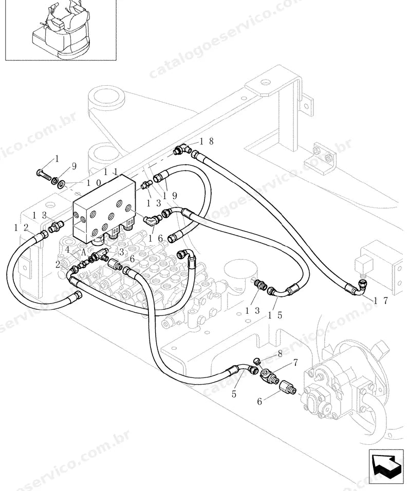 Catálogo de Peças Case CX16B — vista explodida de peças, imagem 3