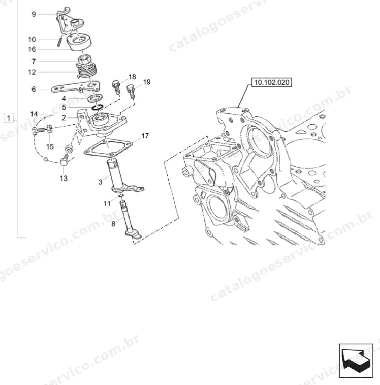 Catálogo de Peças Case CX17C — vista explodida de peças, imagem 2