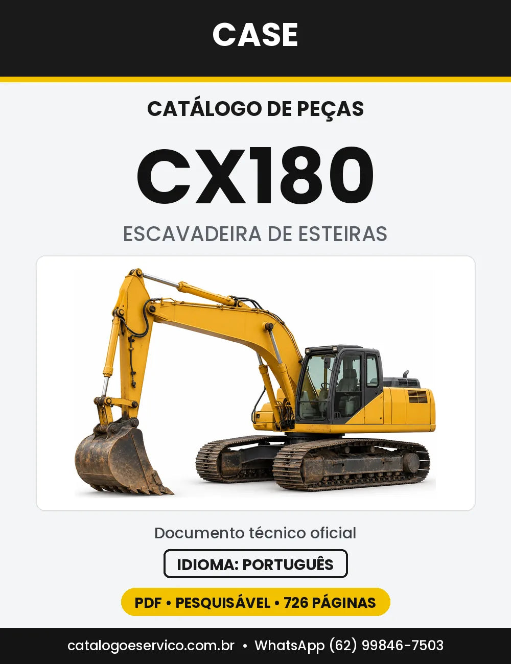 Catálogo de Peças Case CX180 — capa do catálogo em PDF