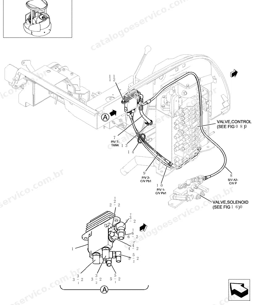 Catálogo de Peças Case CX20B — vista explodida de peças, imagem 2
