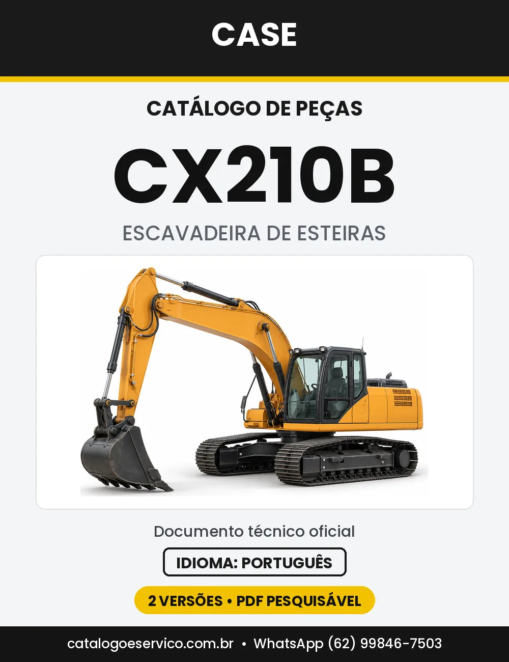 Catálogo de Peças Case CX210B — capa do catálogo em PDF