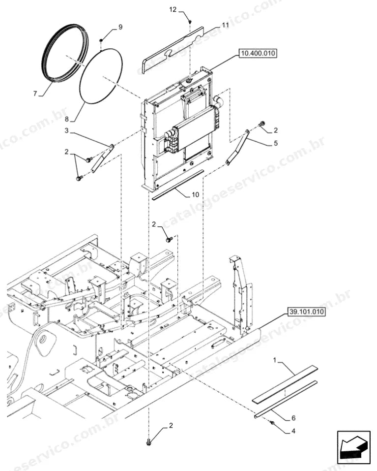 Catálogo de Peças Case CX210D (LC, LC LR, NLC) — vista explodida de peças, imagem 1