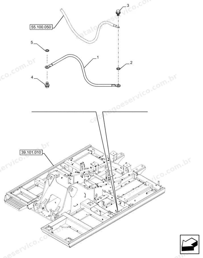 Catálogo de Peças Case CX210D (LC, LC LR, NLC) — vista explodida de peças, imagem 4