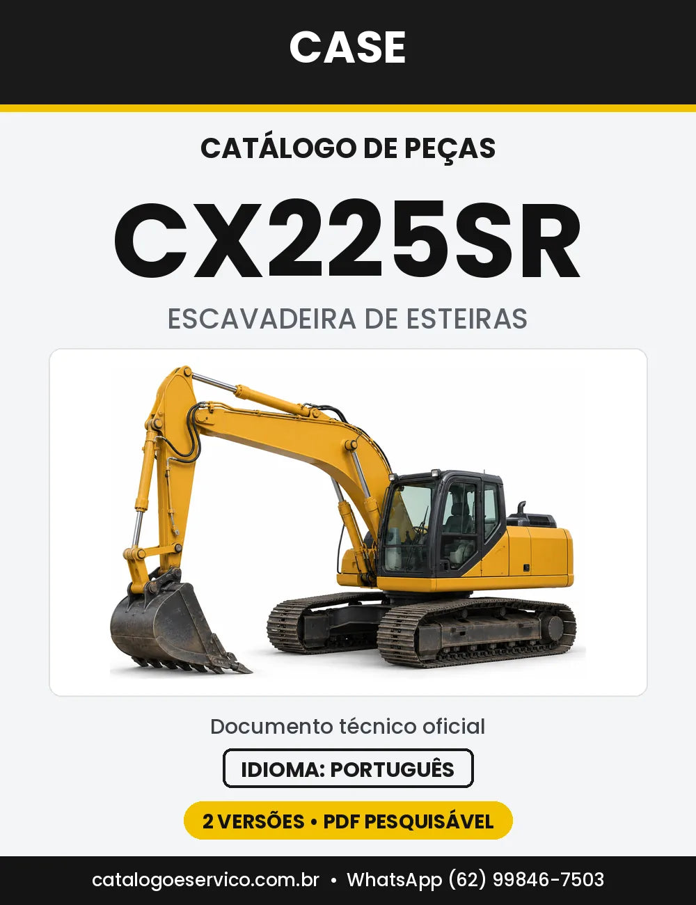 Catálogo de Peças Case CX225SR — capa do catálogo em PDF