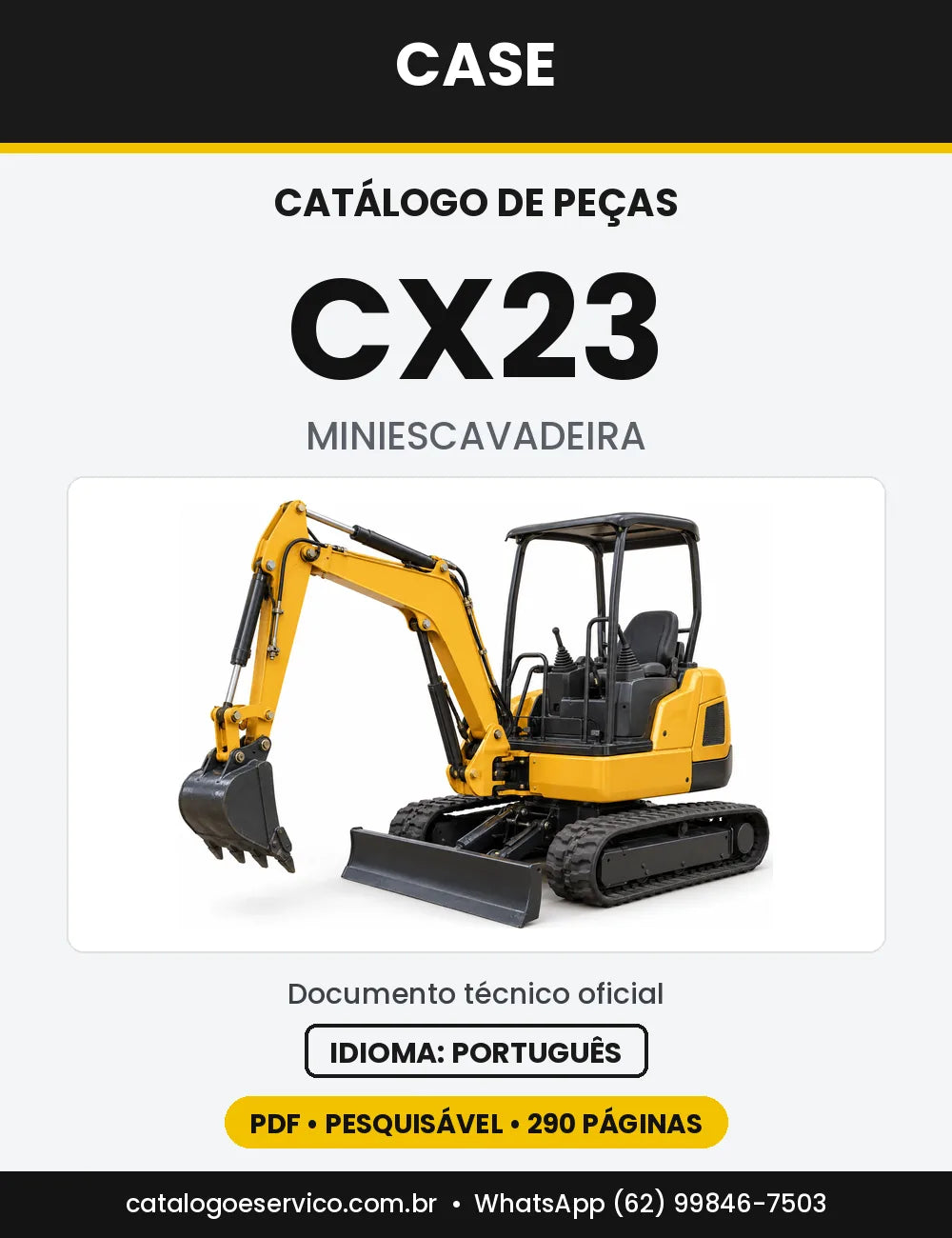 Catálogo de Peças Case CX23 — capa do catálogo em PDF