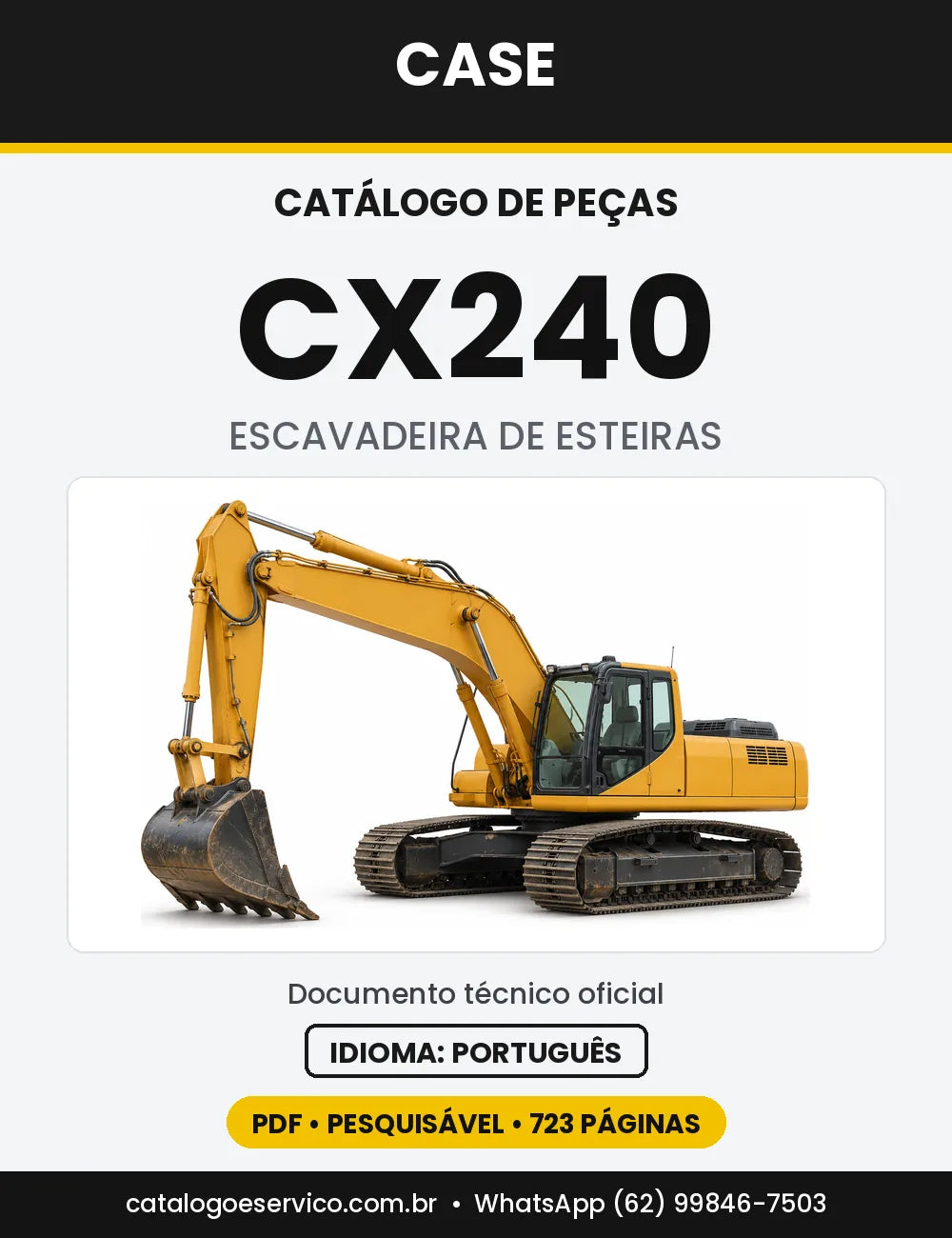 Catálogo de Peças Case CX240 — capa do catálogo em PDF