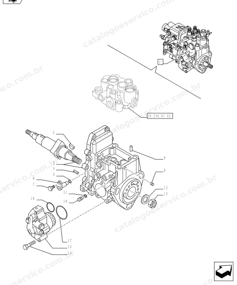 Catálogo de Peças Case CX26B Series 2 — vista explodida de peças, imagem 1