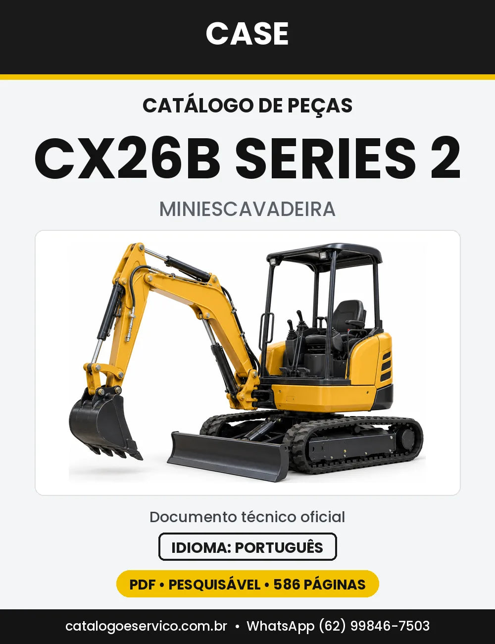 Catálogo de Peças Case CX26B Series 2 — capa do catálogo em PDF