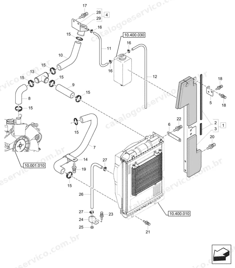 Catálogo de Peças Case CX26C (Cabine e Capota) — vista explodida de peças, imagem 2