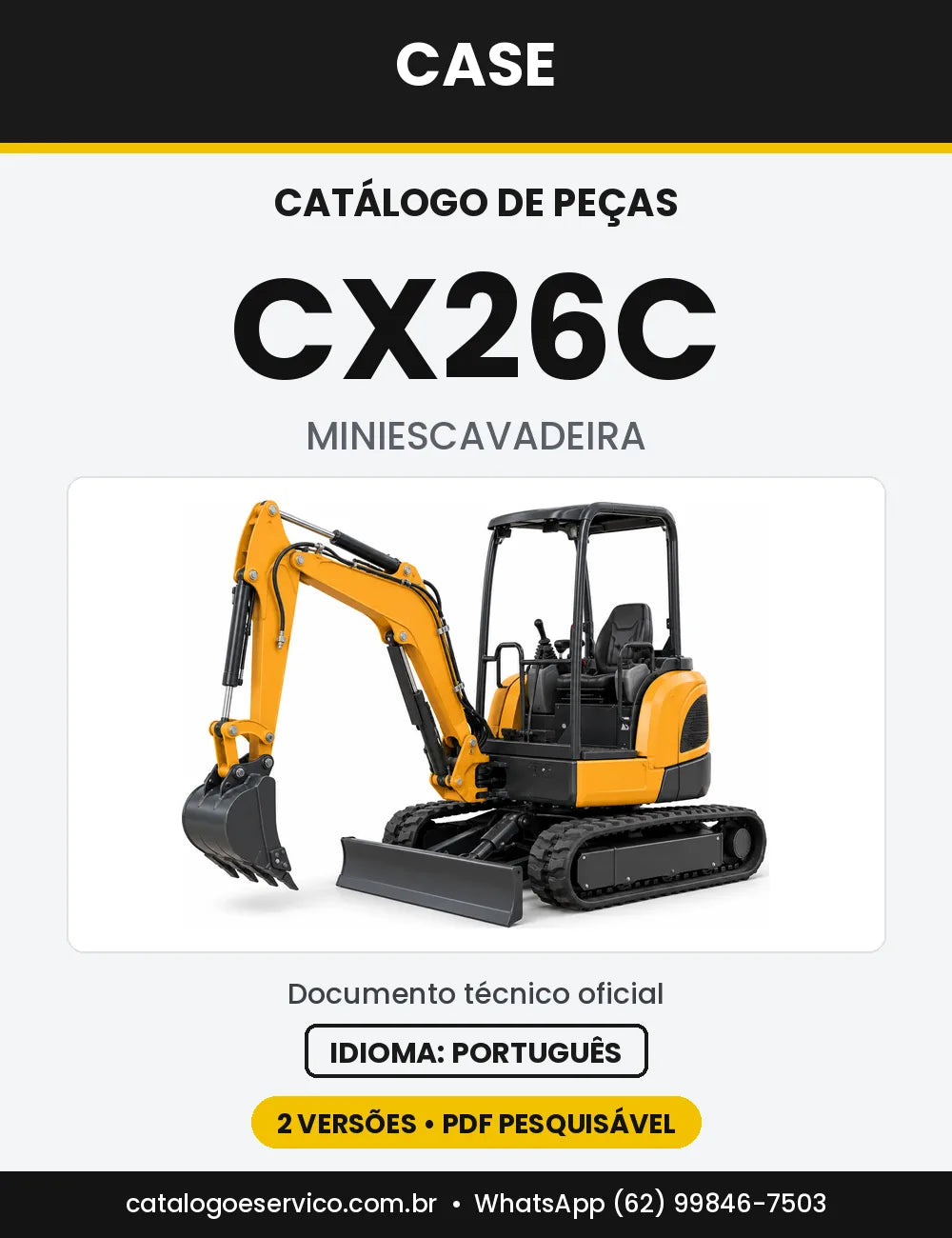 Catálogo de Peças Case CX26C (Cabine e Capota) — capa do catálogo em PDF