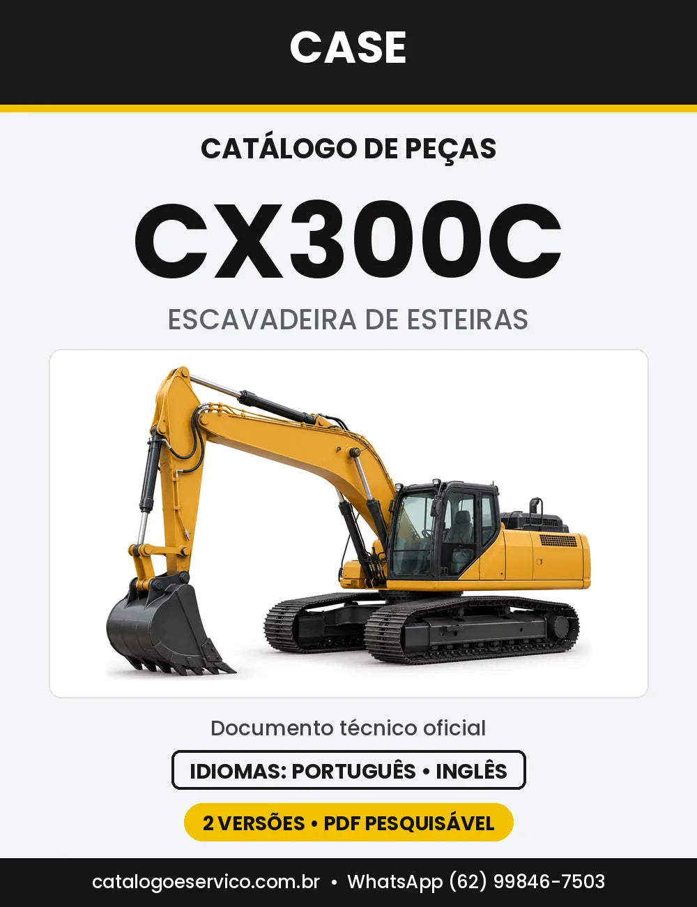 Catálogo de Peças Case CX300C — capa do catálogo em PDF