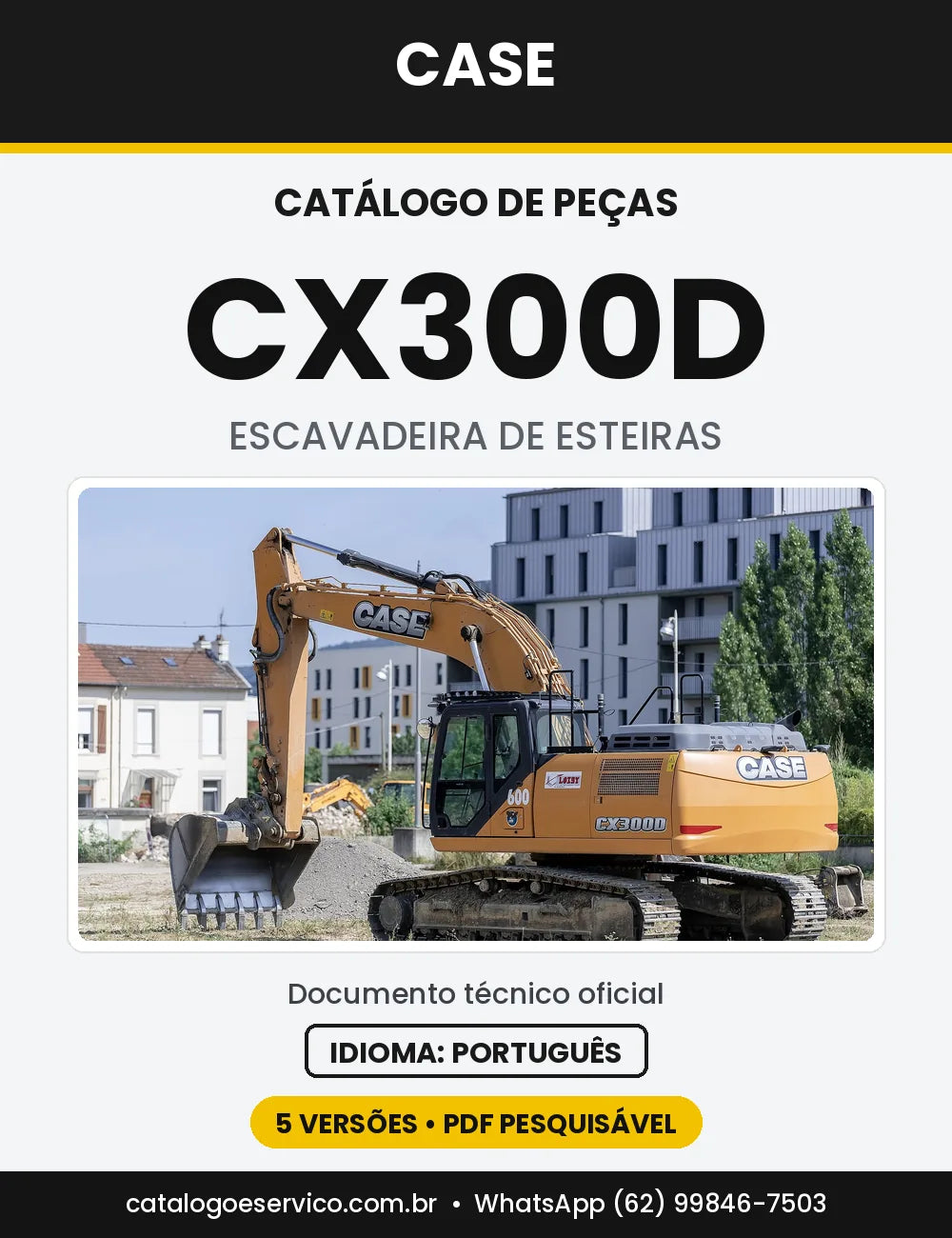 Catálogo de Peças Case CX300D (LC, NLC) — capa do catálogo em PDF