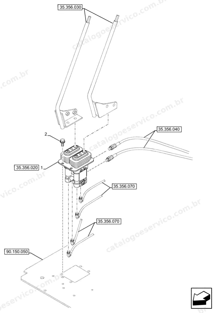 Catálogo de Peças Case CX300D (LC, NLC) — vista explodida de peças, imagem 2