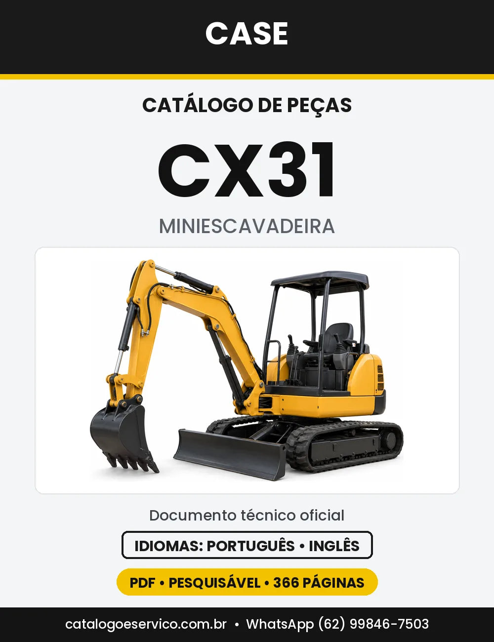 Catálogo de Peças Case CX31 — capa do catálogo em PDF