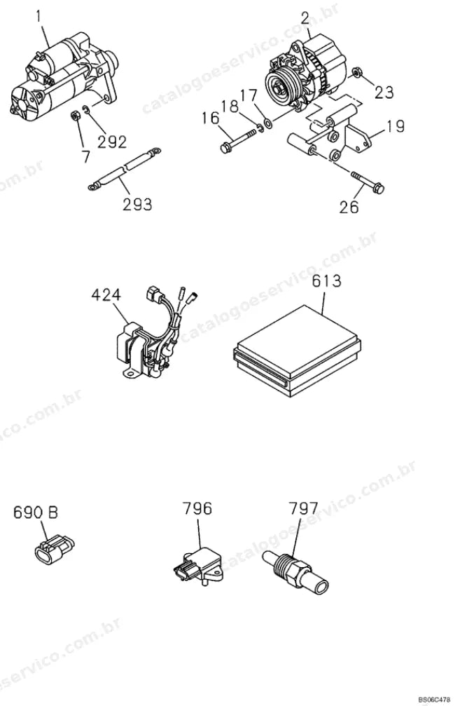 Catálogo de Peças Case CX330 — vista explodida de peças, imagem 2