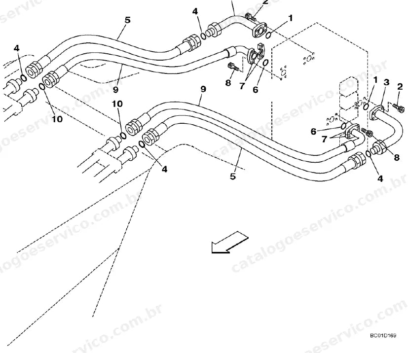 Catálogo de Peças Case CX330 — vista explodida de peças, imagem 3