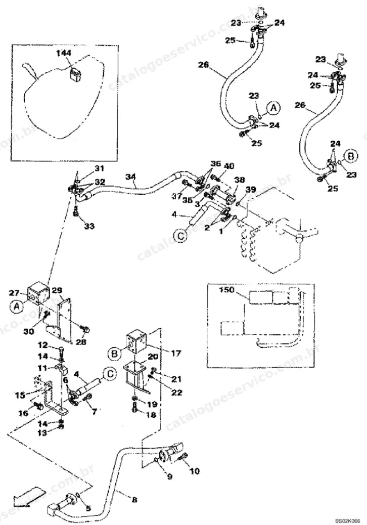 Catálogo de Peças Case CX330 — vista explodida de peças, imagem 4