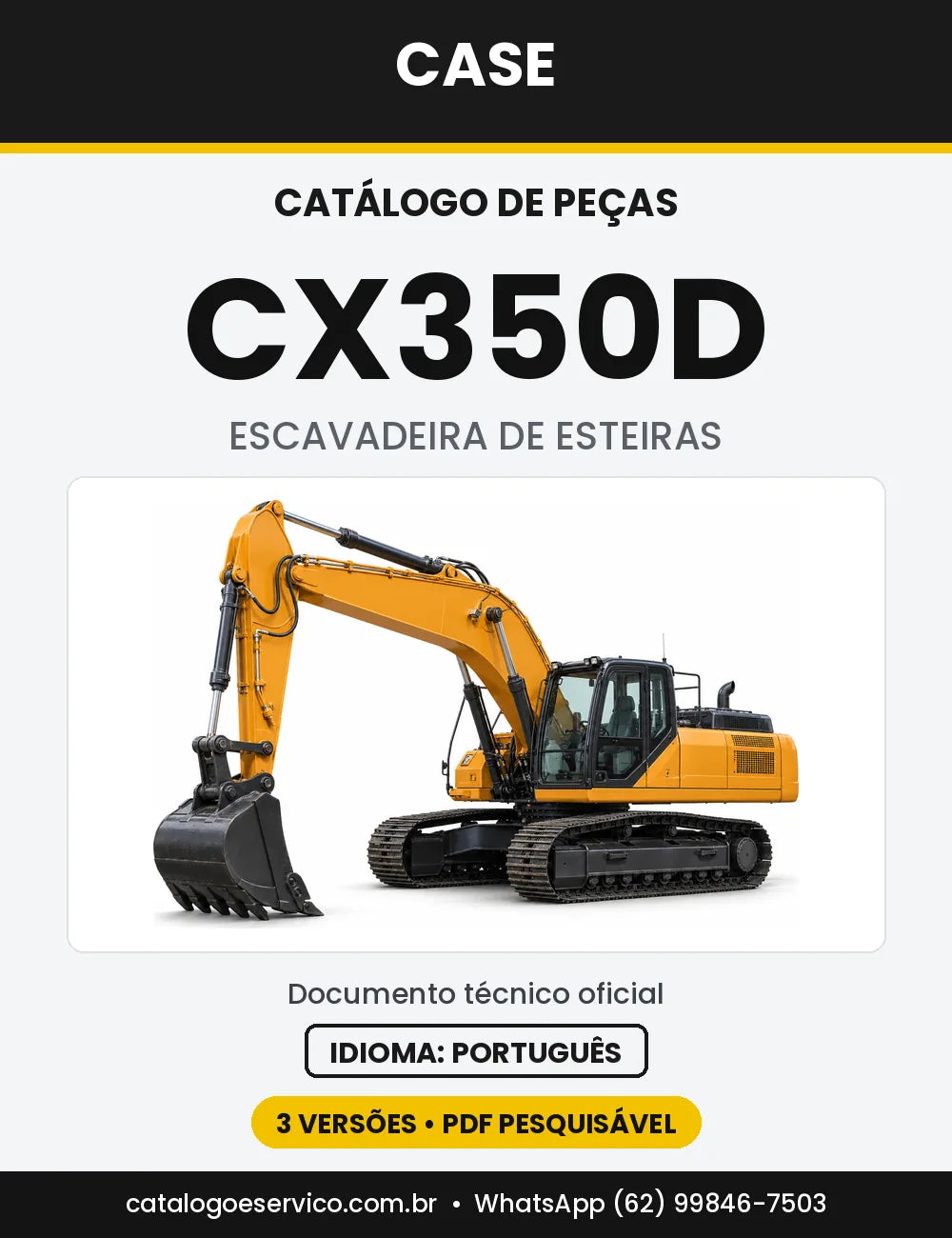 Catálogo de Peças Case CX350D (LC, NLC) — capa do catálogo em PDF