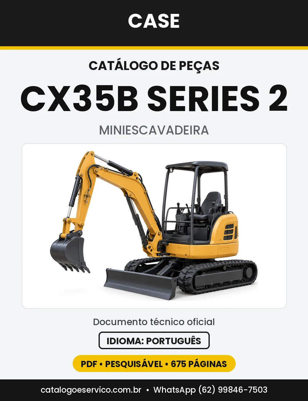 Catálogo de Peças Case CX35B Series 2 — capa do catálogo em PDF