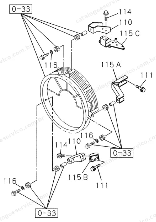 Catálogo de Peças Case CX370B — vista explodida de peças, imagem 1