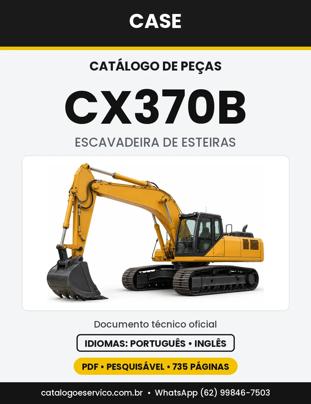 Catálogo de Peças Case CX370B — capa do catálogo em PDF
