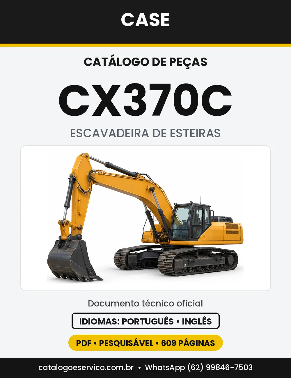 Catálogo de Peças Case CX370C — capa do catálogo em PDF