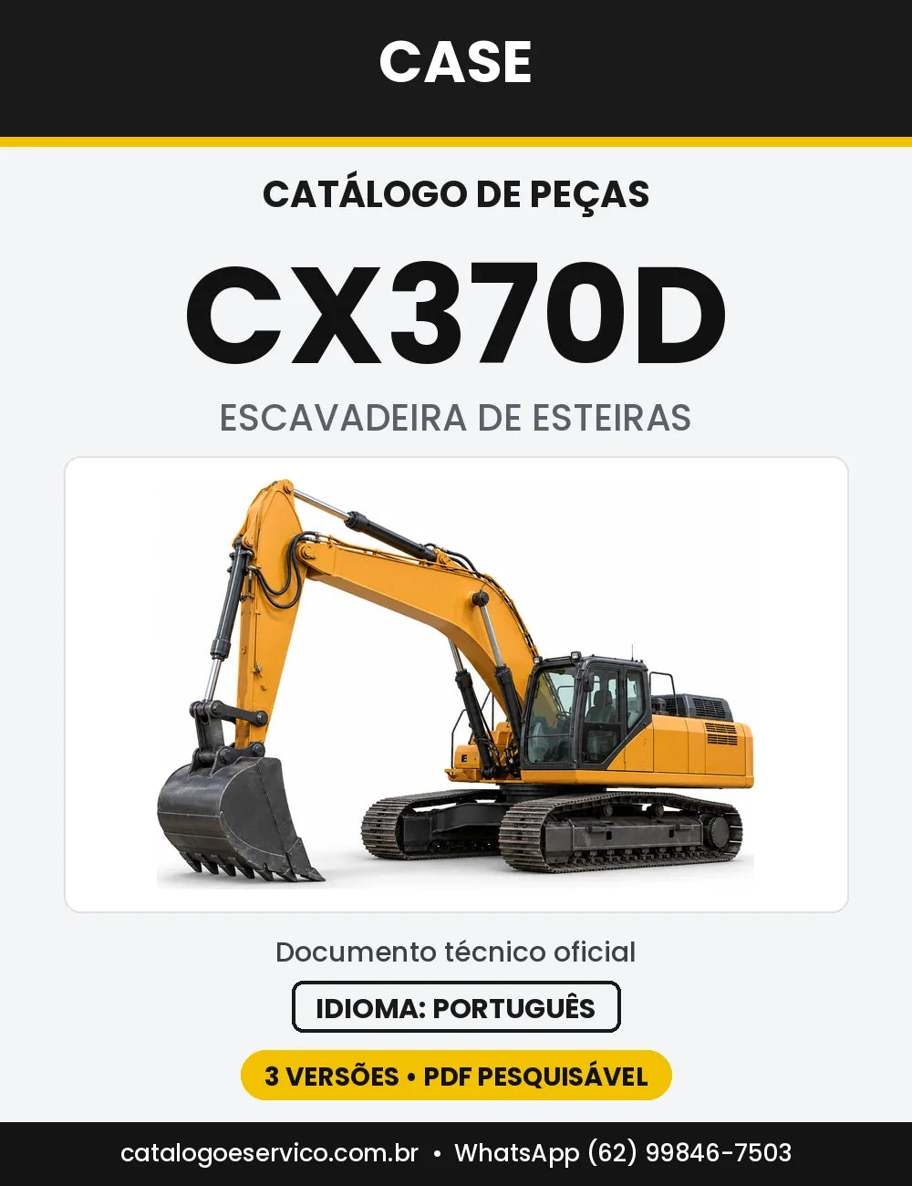 Catálogo de Peças Case CX370D (LC, NLC) — capa do catálogo em PDF