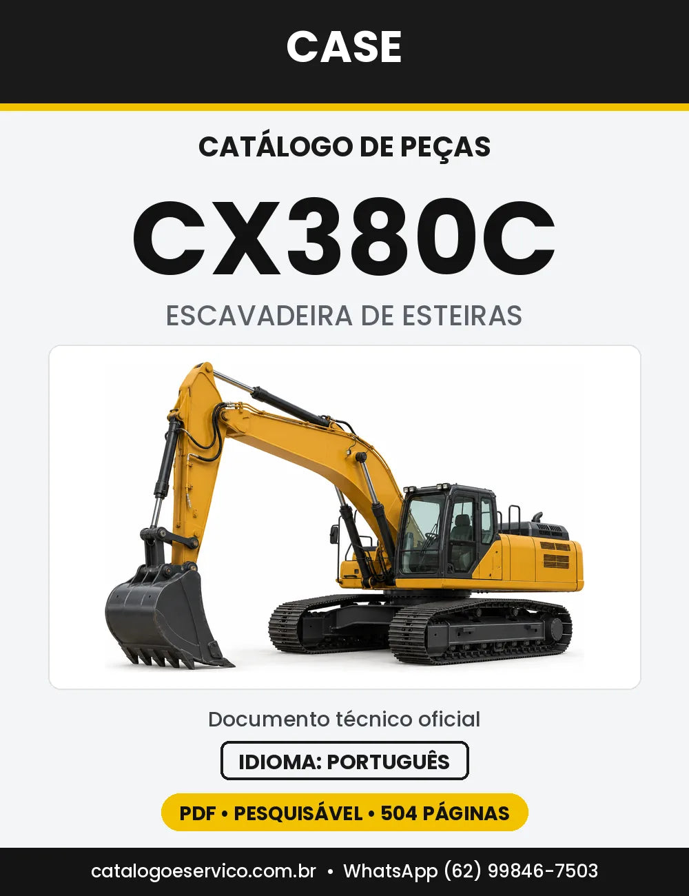 Catálogo de Peças Case CX380C — capa do catálogo em PDF