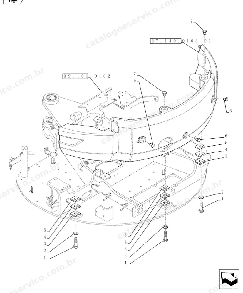 Catálogo de Peças Case CX45B Series 2 — vista explodida de peças, imagem 3