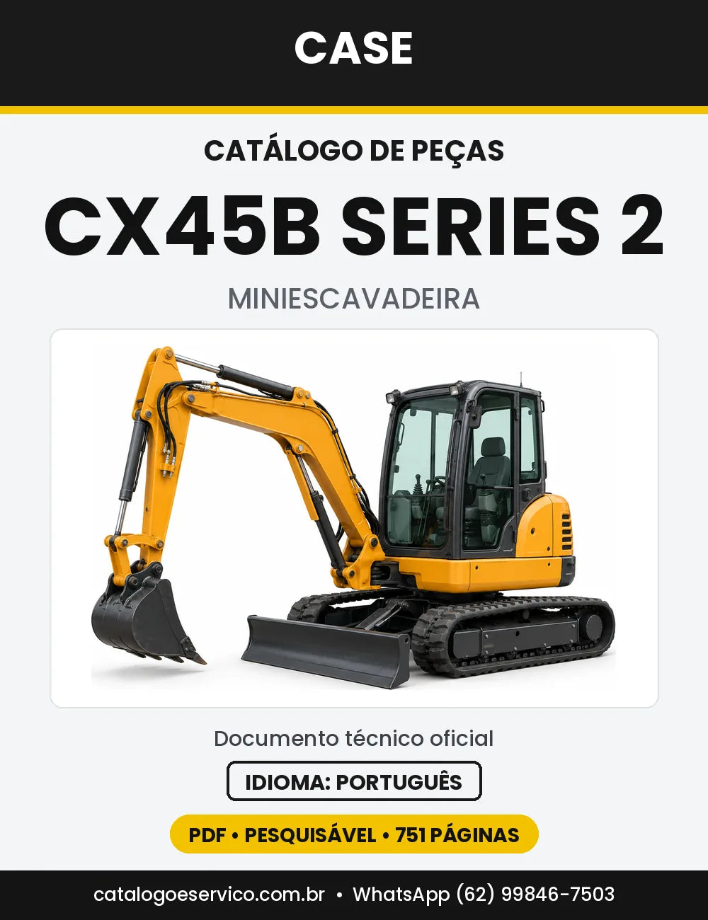 Catálogo de Peças Case CX45B Series 2 — capa do catálogo em PDF