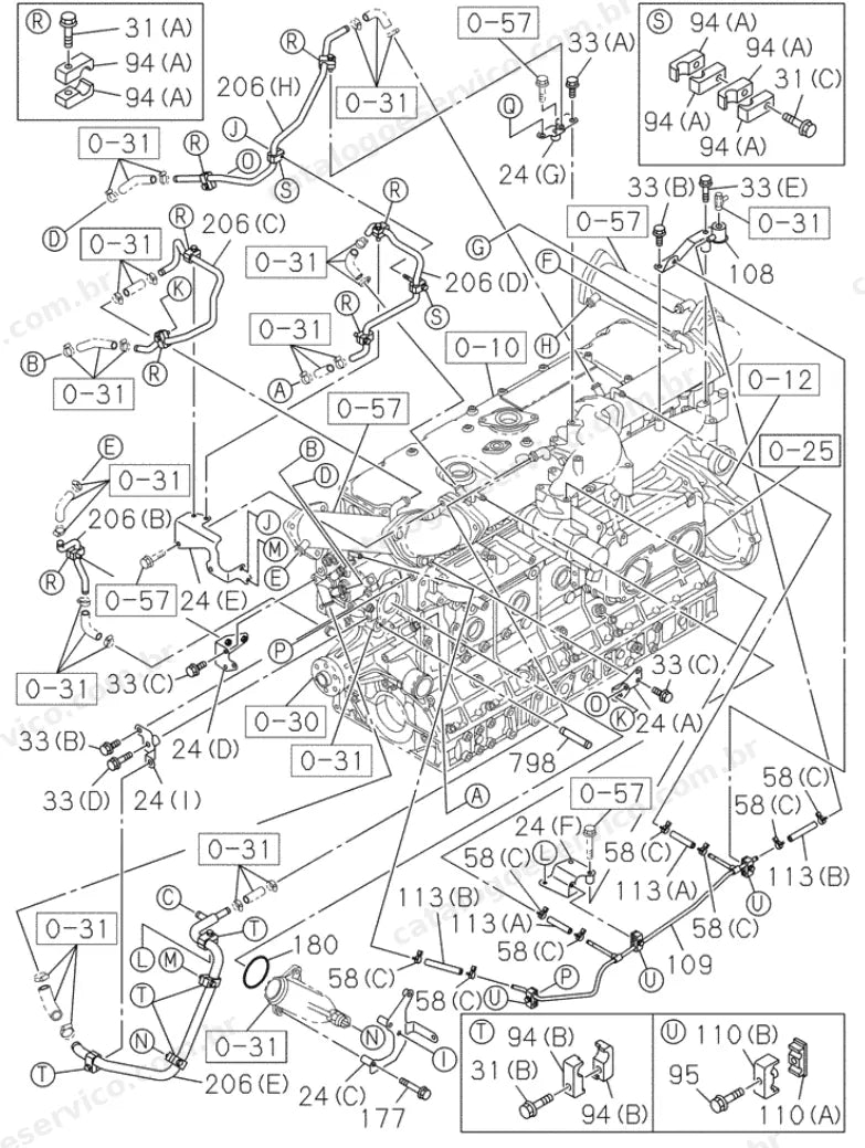 Catálogo de Peças Case CX470C — vista explodida de peças, imagem 1