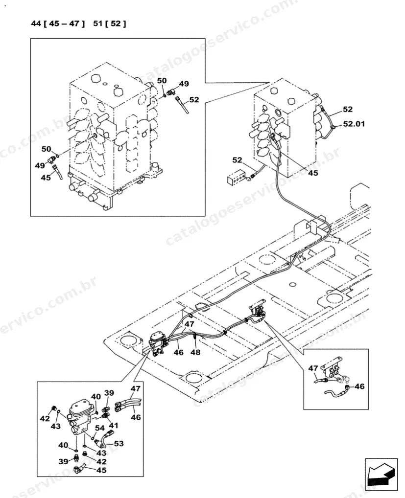 Catálogo de Peças Case CX490C — vista explodida de peças, imagem 2