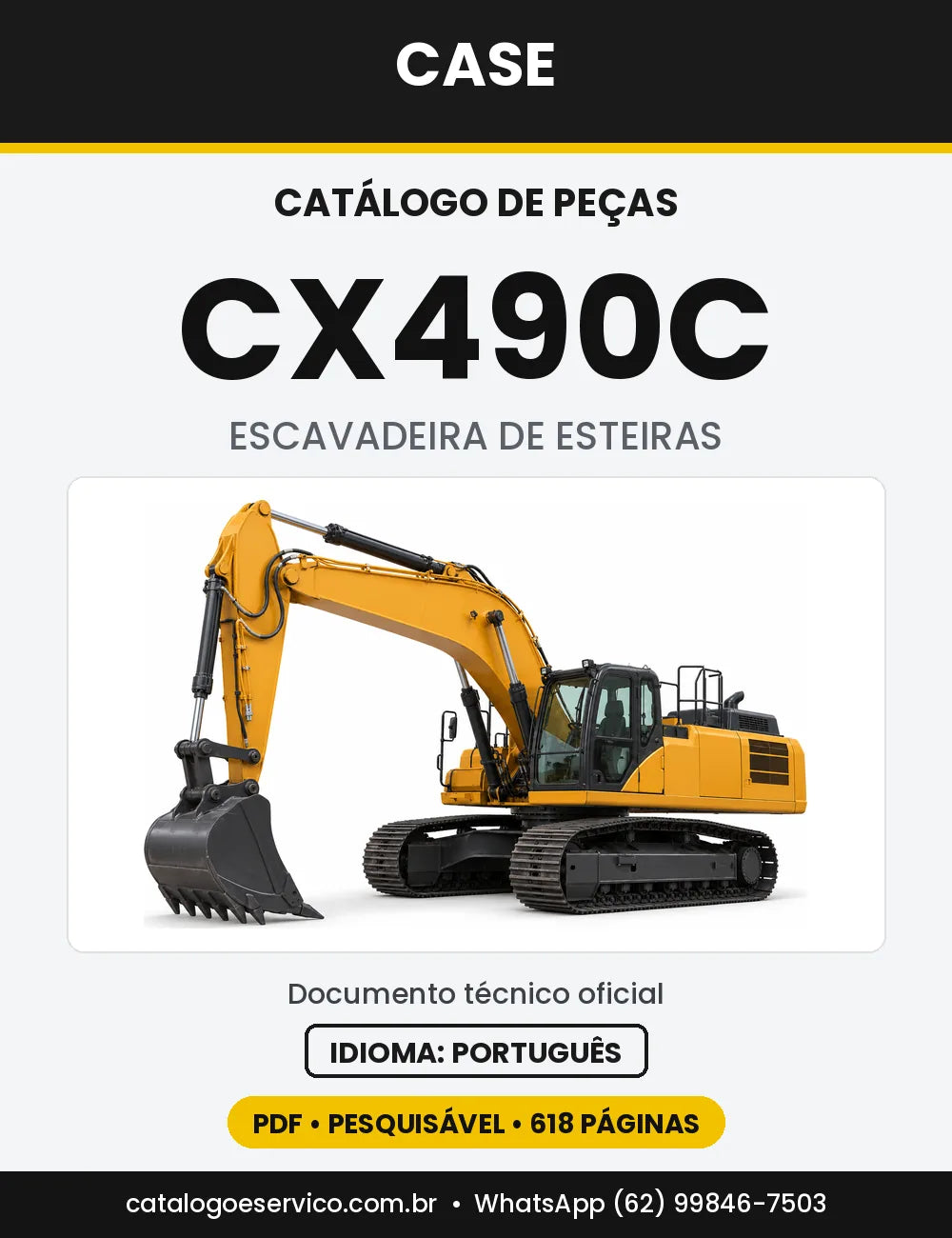 Catálogo de Peças Case CX490C — capa do catálogo em PDF