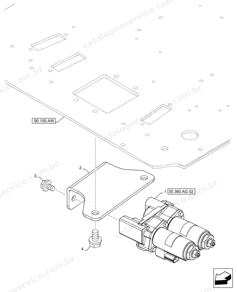 Catálogo de Peças Case CX490D (LC, RTC) — vista explodida de peças, imagem 2