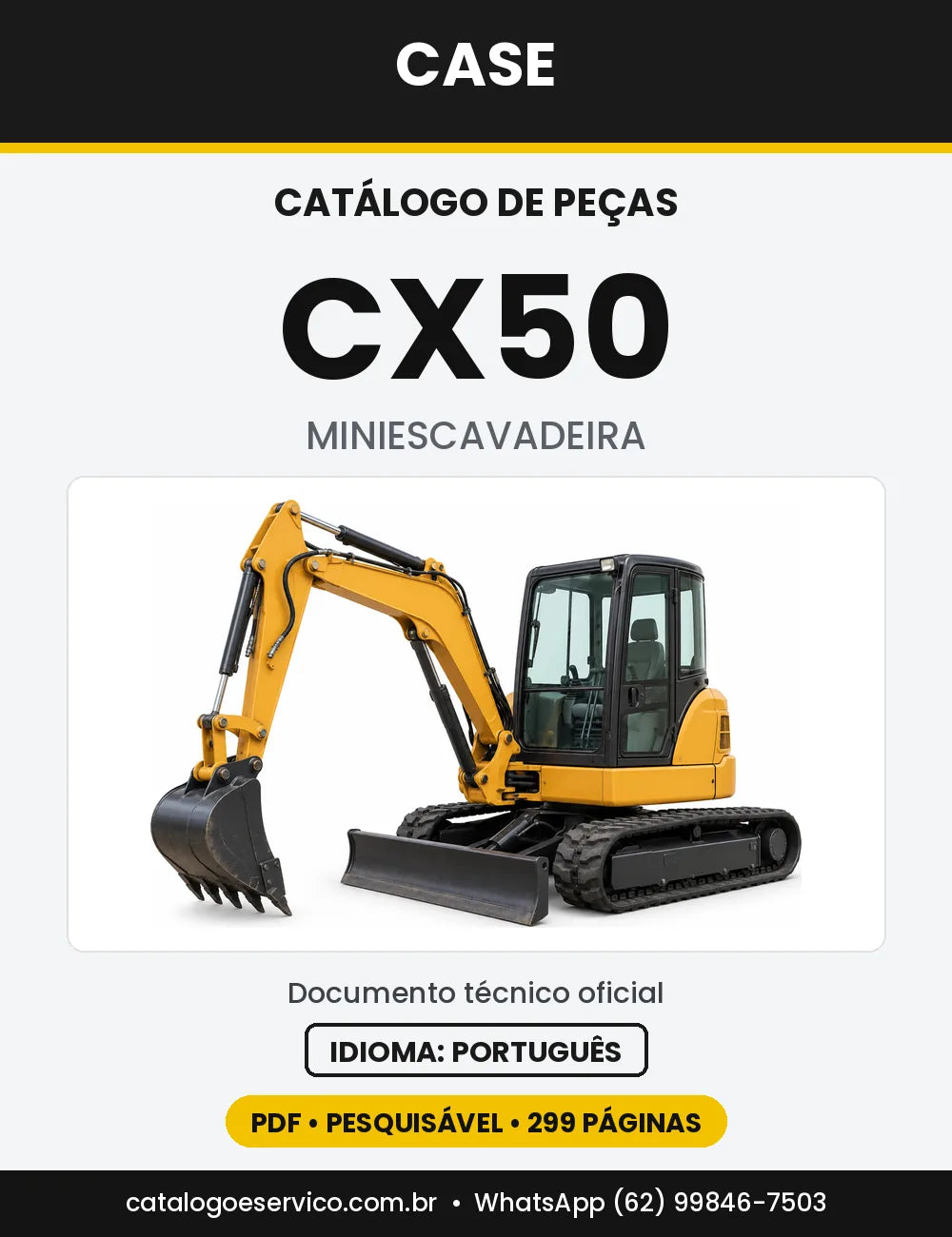 Catálogo de Peças Case CX50 — capa do catálogo em PDF