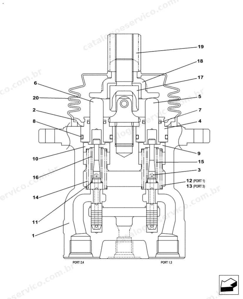 Catálogo de Peças Case CX500C — vista explodida de peças, imagem 1